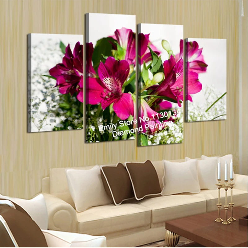 

DIY Diamond Painting Cross Stitch Pattern 5D Diamond Embroidery Colorful FLowers Mosaic Full Drill Home Decor Painting DP775