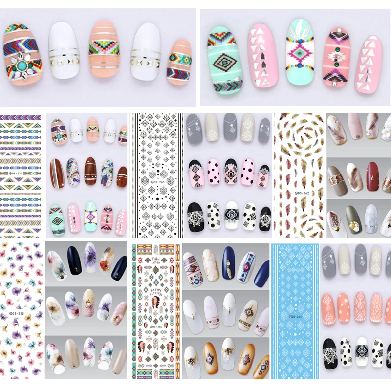 

3Pcs Water Transfer Nails Art Sticker Colorful Flowers Water Decals 3D Decoration for Nail Design Polish UV Gel Nail Stickers