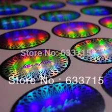 Заказная 3D золотая голографическая покрытая фольгой стикер наклейка для печати, бесплатный дизайн! Аннулируется, если удалить