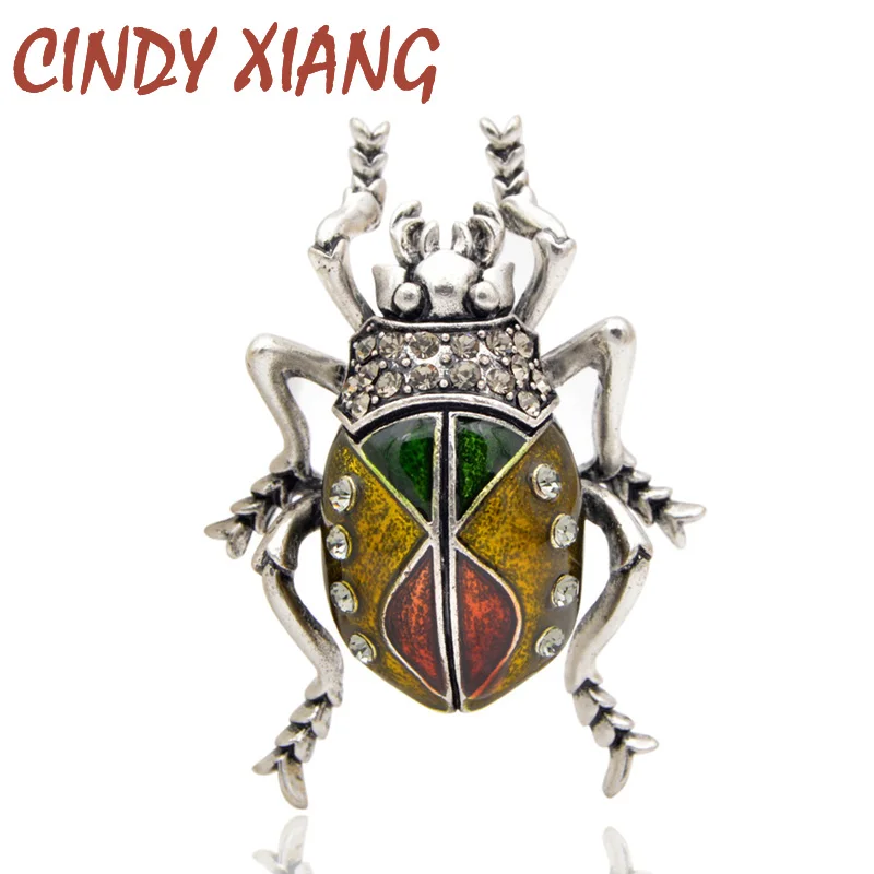 

CINDY XIANG Creative Alloy Insect Brooches for Women and Man Party Casual Rhinestone Pins Backpack Coat Accessories Jewelry 2018