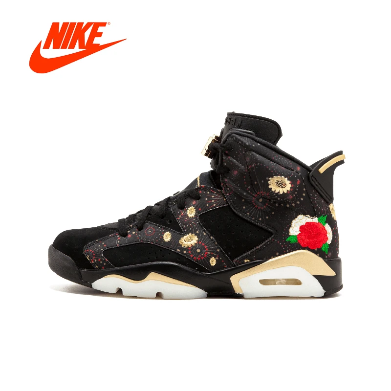 

Official Original nike First layer suede Air Jordan 6 CNY AJ6 Peony embroidery Men's Basketball Shoes Outdoor Sports AA2492-021