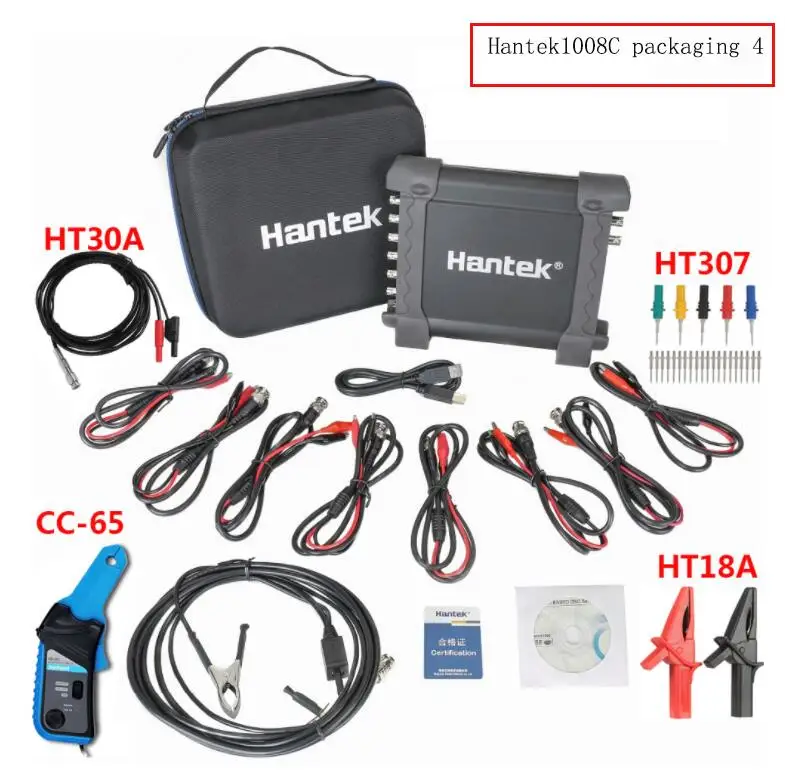 Hantek 1008C 8CH 12 бит PC USB Автоматический прицел/DAQ/8CH Программируемый генератор osciloscopio Hantek1008 для автомобиля диагностический инструмент - Цвет: 1008C Packaging 4