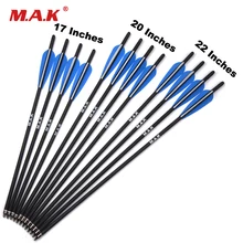 6 12 24pcs Target Hunting Arrows Crossbow Bolt 17 20 22 Inches Crossbow Carbon Arrow with