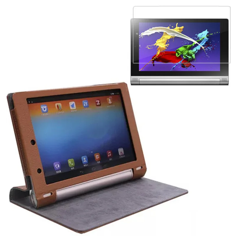 Роскошный кожаный чехол-книжка для Lenovo YOGA Tablet2 Tablet 2 Yoga2 1050F 1050LC + 1x прозрачная