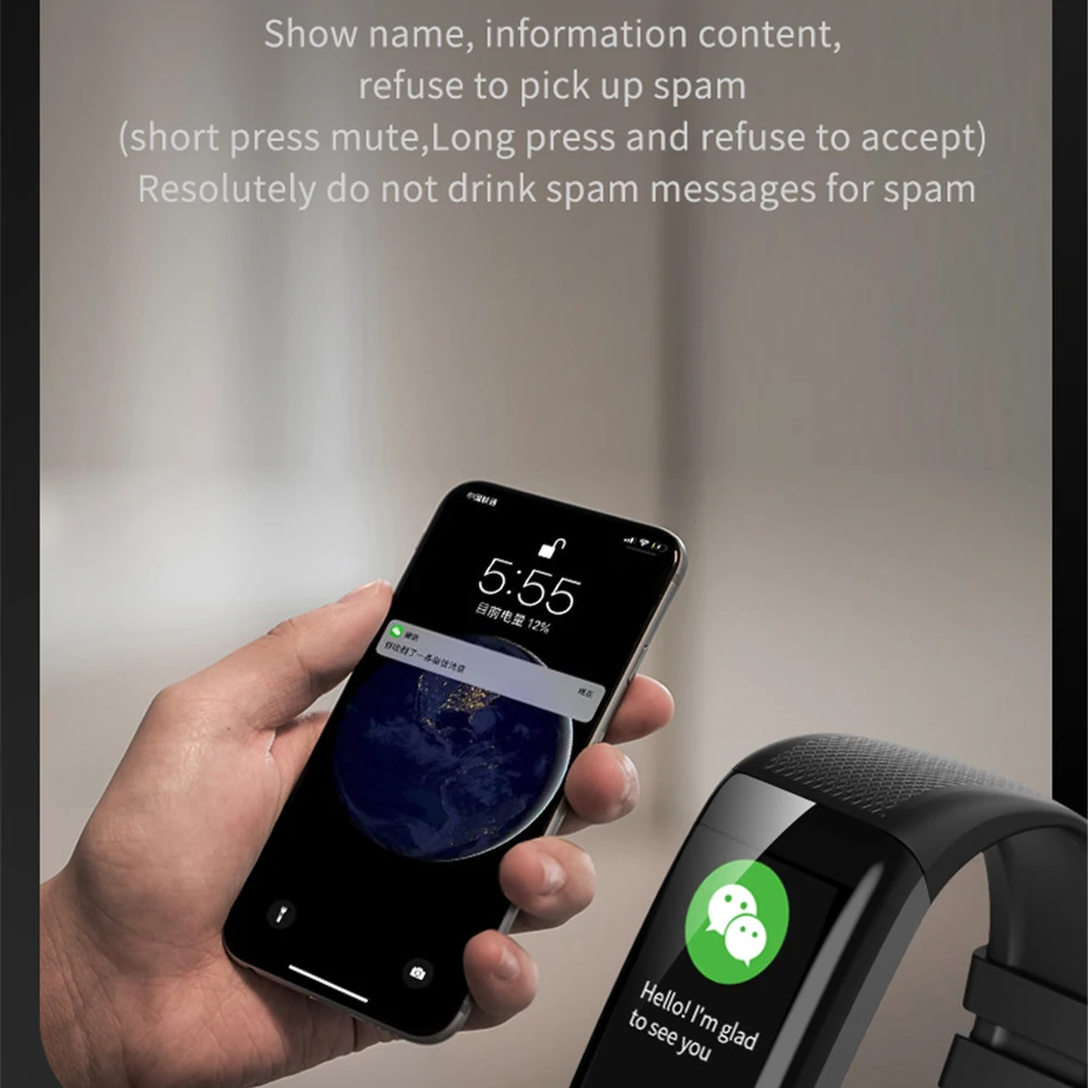 Цвет Экран C20 Smart Браслет движение шаг счетчик пульса крови Давление Спорт Фитнес