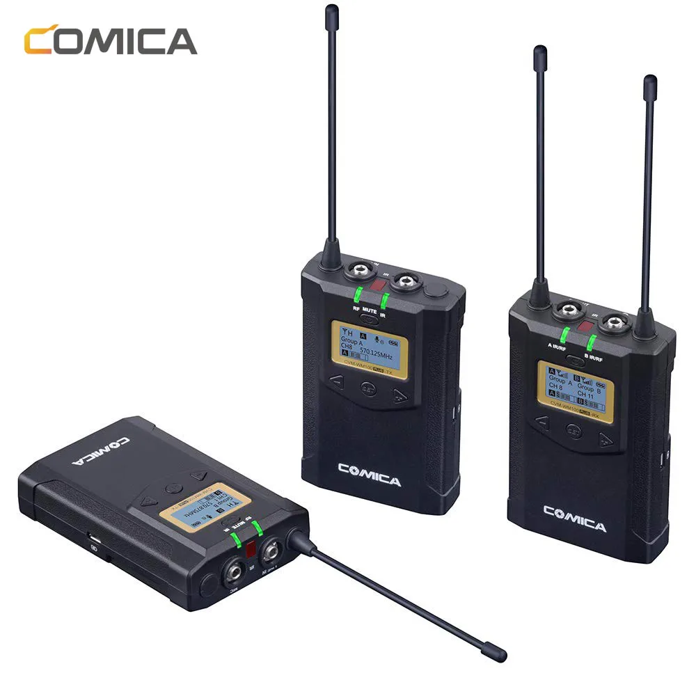 

Wireless Camera Microphone Comica WM100 PLUS Dual Lavalier Lapel Mic System for Canon Nikon Fuji Camera Camcorder ,Smartphone