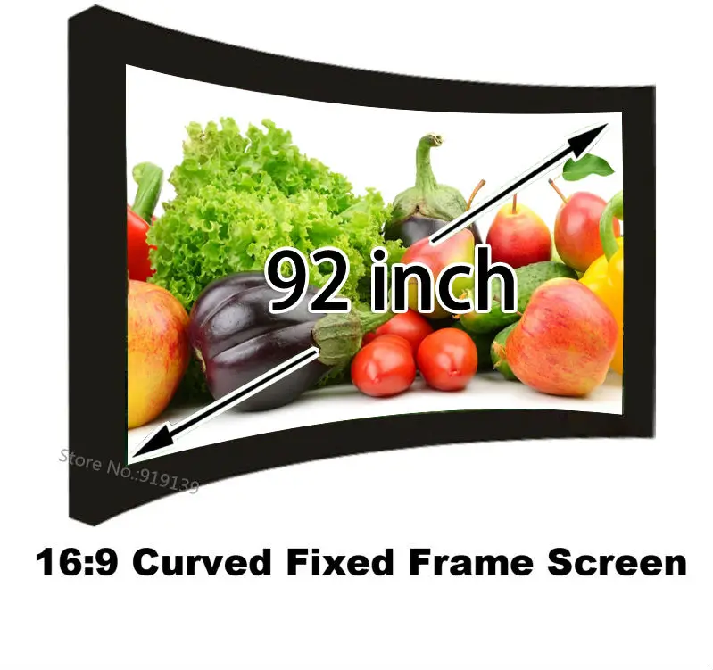 Оптом розница Цифровой 3D проектор экран 92 дюйма размер 114x223 см изогнутая