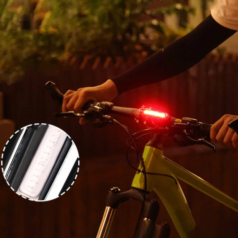 USB Charging LED Warning Goofy Valley Lights Mountain Bike Safety Taillights Night Red And Blue Light Bicycle Accessories