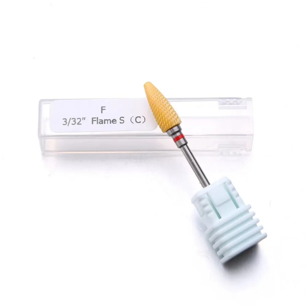 2.35mm Bullet Ceramic Nail Drill Bit Rotate Burr Milling Cutter Bits For Manicure Pedicure Tools El