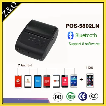 

58mm Portable Thermal Bluetooth Receipt Printer POS-5802LN support windows ISO Iphone system and 7pcs Android phone