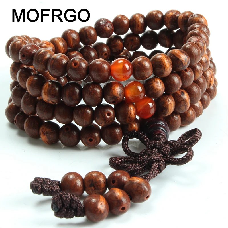 

108*0.6 The Little Wooden Fish Chinese Knot Bodhi Seed Bracelet Fashion Luxury Buddhist Tibetan Natural Buddha Wrap Bracelets