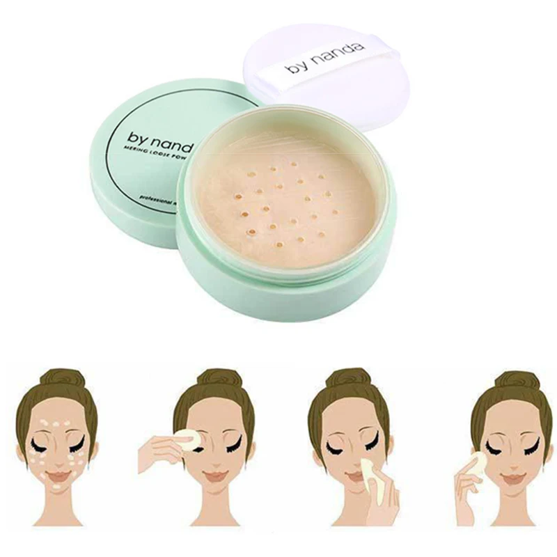 

Translucent Pressed Loose Powder with Puff Smooth Face Makeup Foundation Waterproof Skin Finish 789