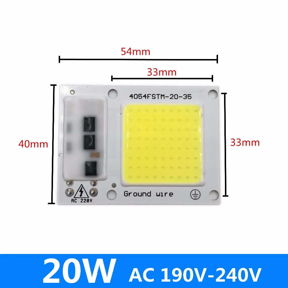 AC220V УДАР интегрированный светодиодный лампы Чип 50 Вт 30 Вт 20 Вт смарт-ic драйвер люменов для DIY прожектор spotlight