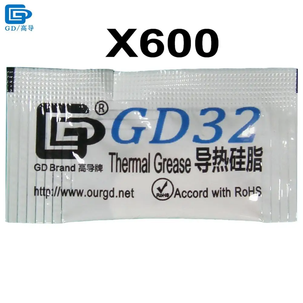 

GD32 Thermal Conductive Paste Grease Silicone Plaster Heatsink Compound 600 Pieces White Net Weight 0.5 Gram For CPU Cooler MB05