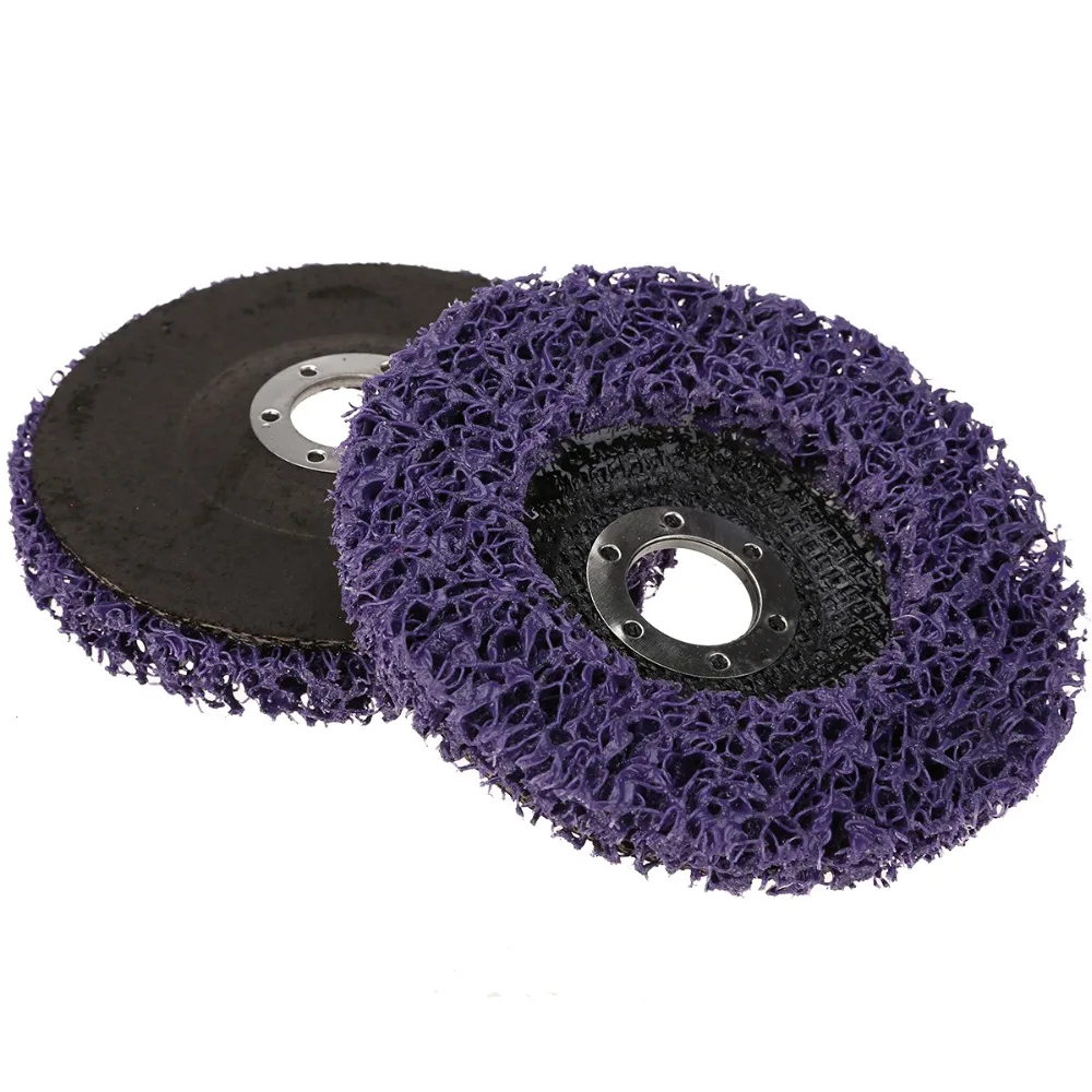 2pcs Mayitr Purple 125mm Poly Strip Disc Grinder Wheel Paint Rust Removal Clean  For Angle Grinder