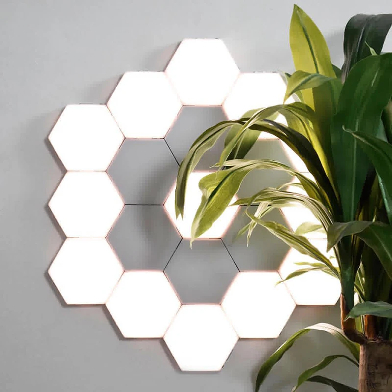 Sensível à Luz da Noite Toque Modular Hexagons Magnéticos Decoração Criativa Parede Lampara Quantum Lâmpada Led Hexagonal Lâmpadas Diy 11 Diy toque sensível à luz da noite