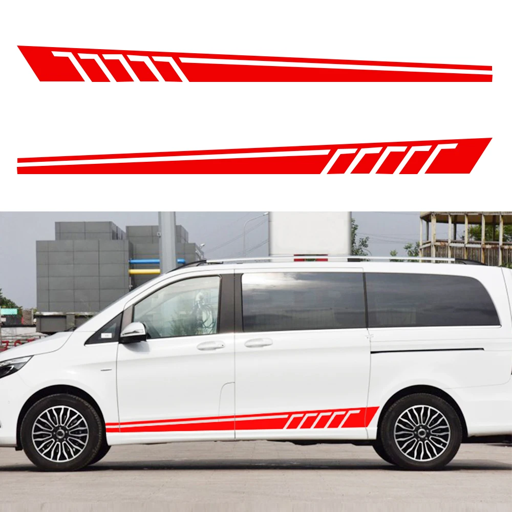Для Mercedes C Class Vito Viano дверь боковые полосы юбка кузова автомобиля наклейки
