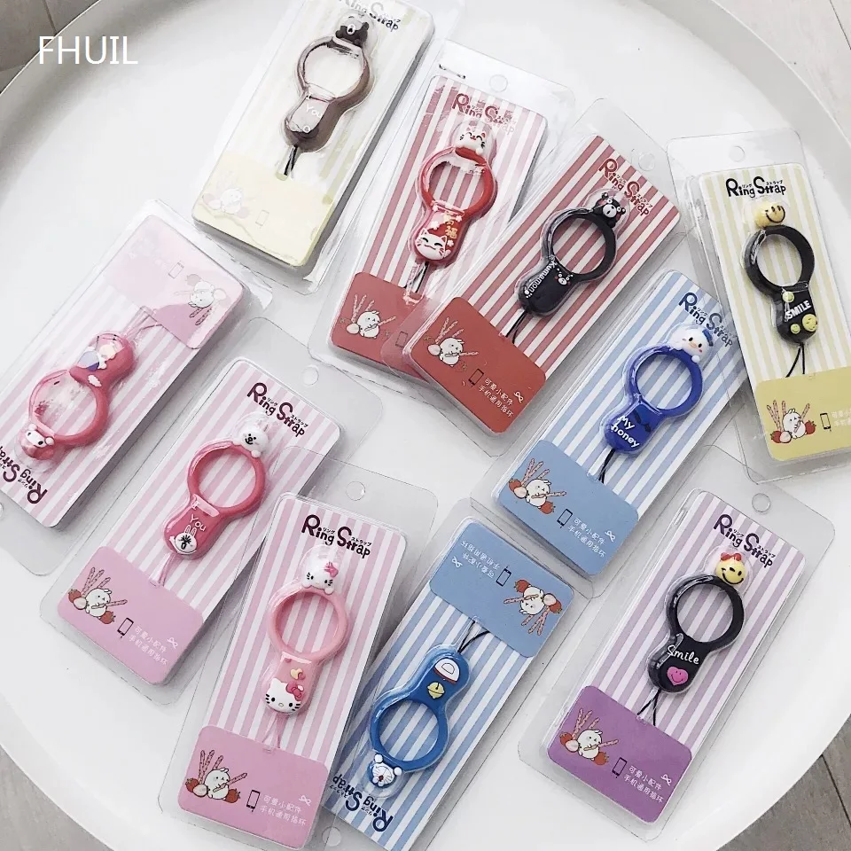 

Finger Phone Ring Straps Handyketty Kawaii silicone bulk lanyards USB keys holder string Mobile phone hanging rope mini strap