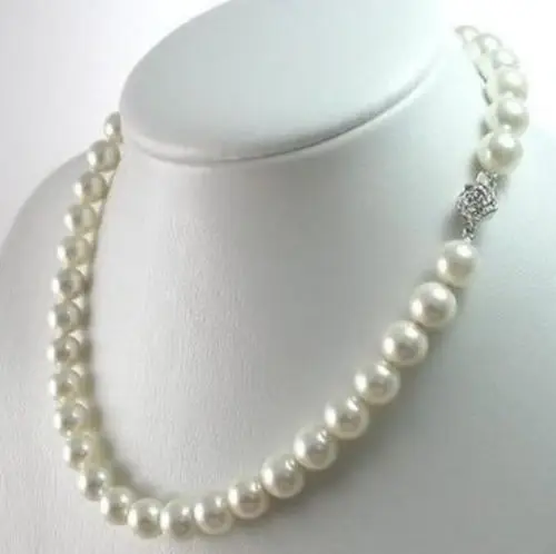 

AAAA 8mm White South Sea Shell Pearl Necklace 18"