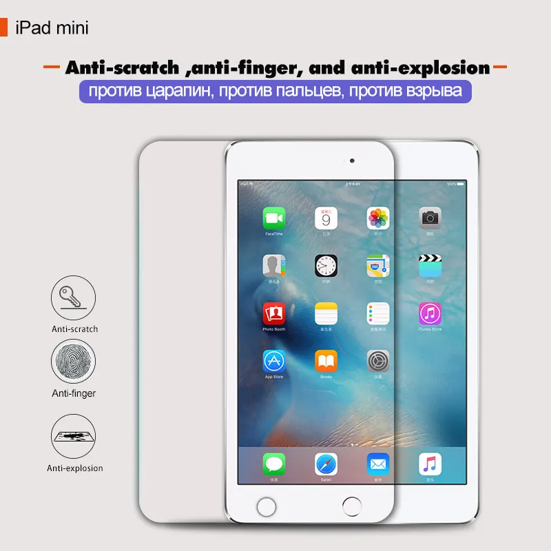 Премиум Закаленное стекло для iPad 2/3/4 Air Air2 Защитная пленка для экрана для iPad Mini 1 2 3 4 Pro 2.5D Прозрачная Передняя пленка