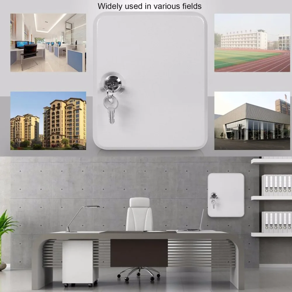 Key Cabinet Box 20 Tags Fobs wall Mounted Lockable Security Metal cupboard Safe for Home Property Management Company