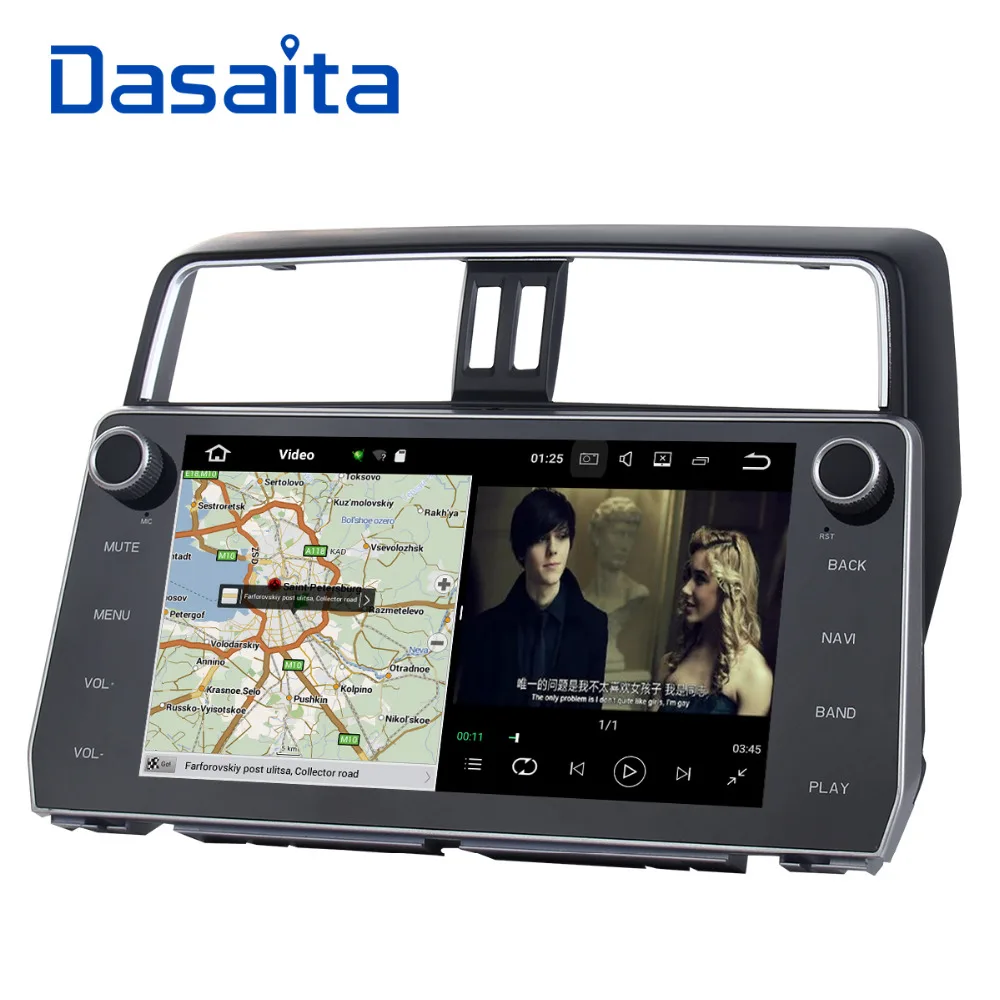 Clearance 10.2" 2 din Car Multimedia Player for Toyota New Prado 2018 Android 7.1 Stereo Navigation Steering Wheel Contorl 1024*600 Radio 2