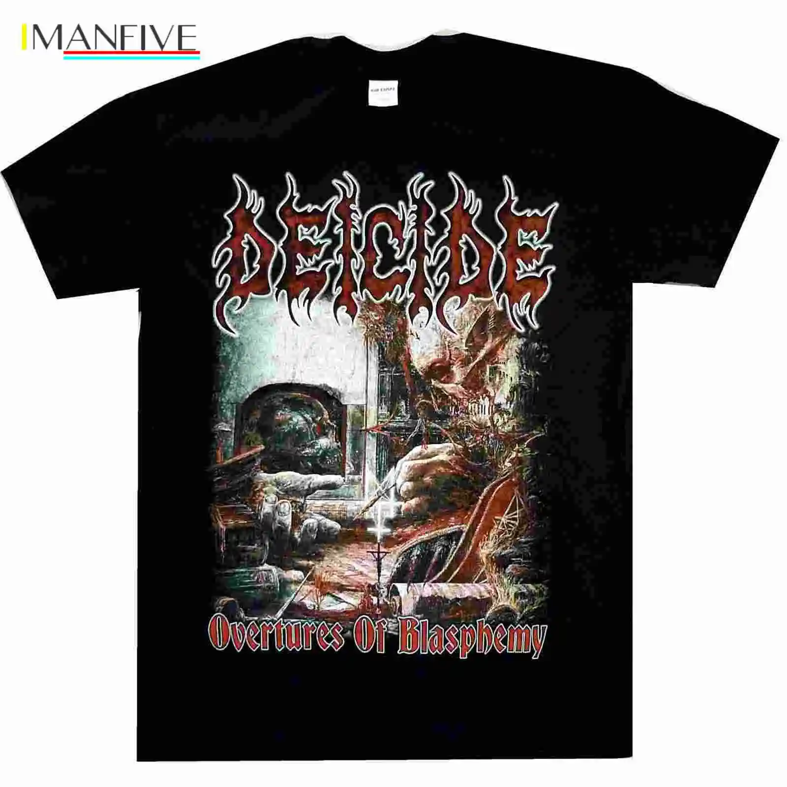 

Deicide Overtures Of Blasphemy Shirt S-XXL Official Death Metal T-Shirt Tshirt Short Casual Cotton