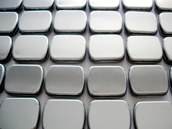 

hinge tin box square tin silver tin gift box sealing plain tin 58X45X15mm