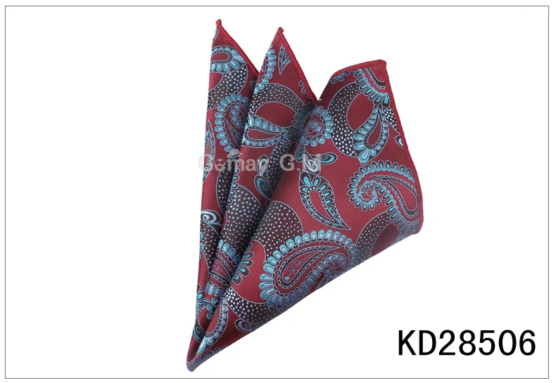 KD28506 Мужские карманные квадратные костюмы, носовые платки для мужчин с цветочным рисунком, мужские носовые платки, повседневный костюм, квадратные носовые платки, полотенца для мужчин, вечерние, 25 см x 25 см - Цвет: KD28506
