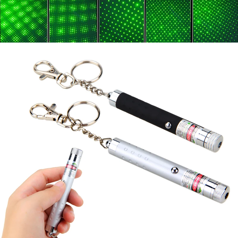 

High Power Green Laser Pointer Pen tactical Key Chain Mini 532nm 2 in 1 Dot or Star Green Laser Pointer Light AAA