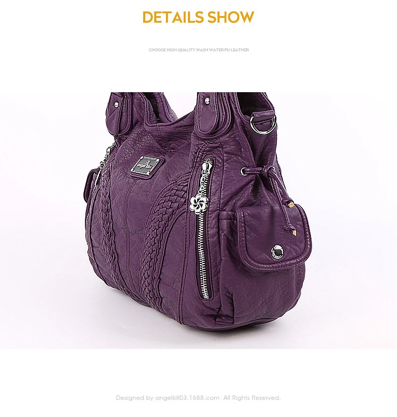 Angelkiss дизайн вместительные сумки женские большой кошелек на ощупь мягкий кожаный несколько верхней молнии карманы сумки на плечо