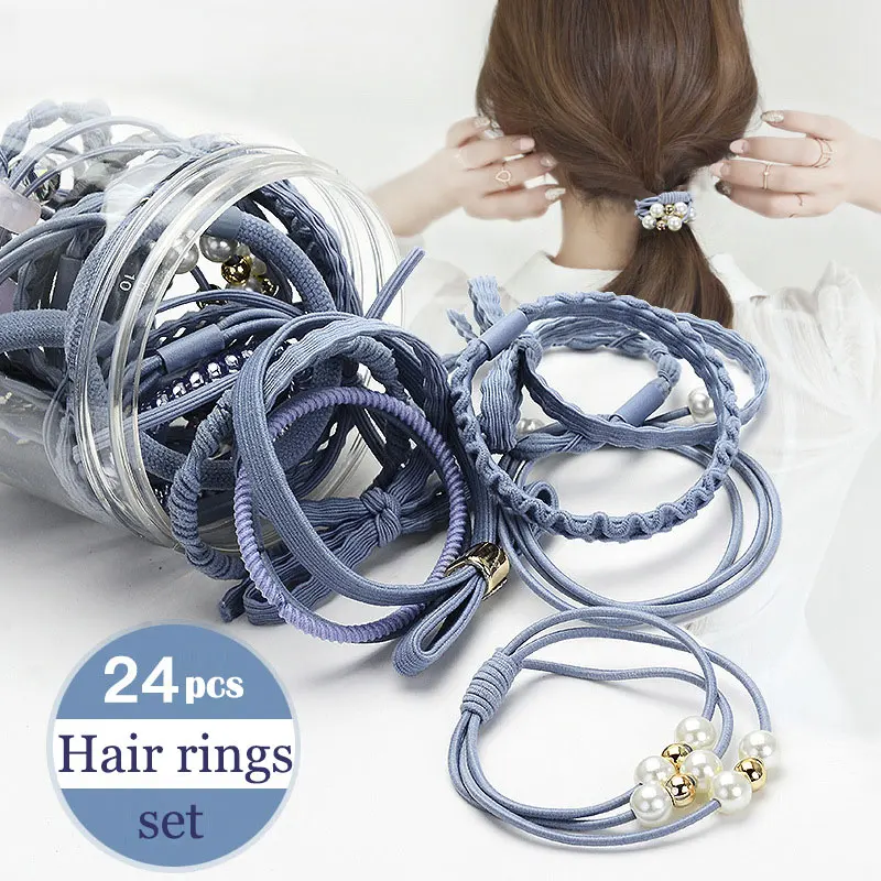 

24Pcs Fashion Women Girls Hair Band Ties Rope Ring Elastic Hairband Holder