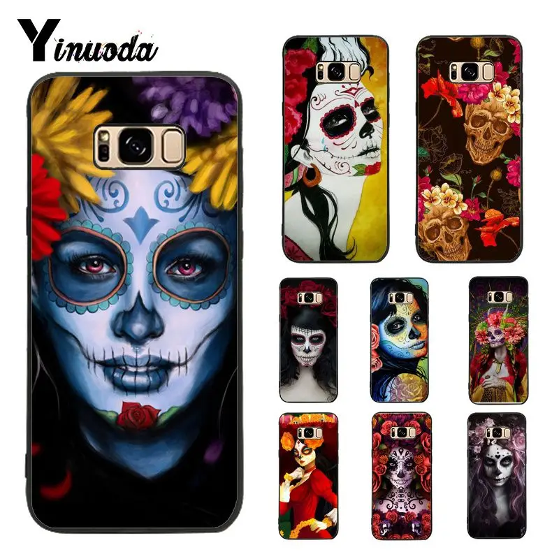 

Yinuoda Case for Galaxy S9 Catrina beautiful rose girl Skull Art Perfect Soft Phone Case For Samsung Galaxy S4 S5 S6 S7 S8 S9