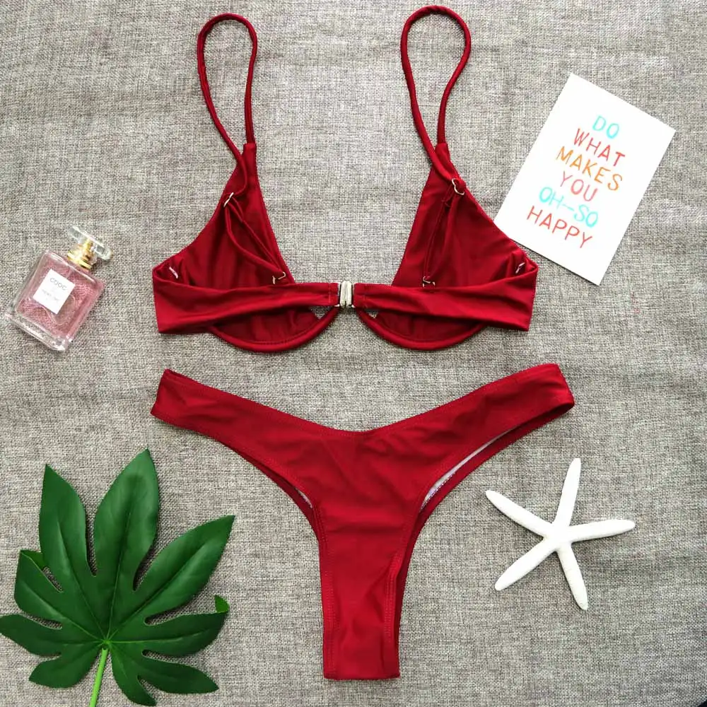 2018 новый летний Для женщин Сплошной комплект бикини Sexy High Cut стринги купальник