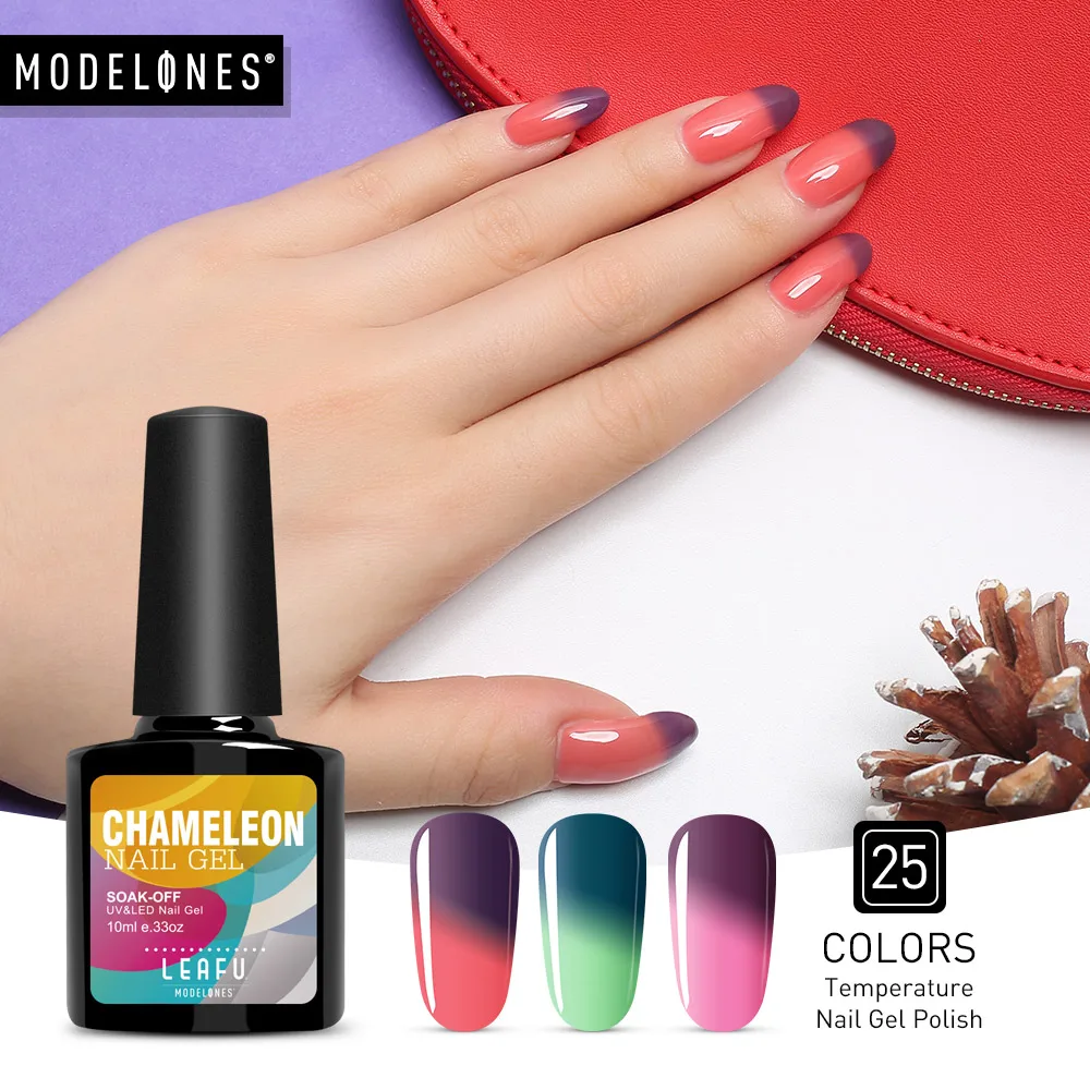 

Modelones 10ML Temperature Change Color Thermal Gel Polish UV Led Nail Gel Polish Soak off UV Gel Nail Polish Chameleon Varnish