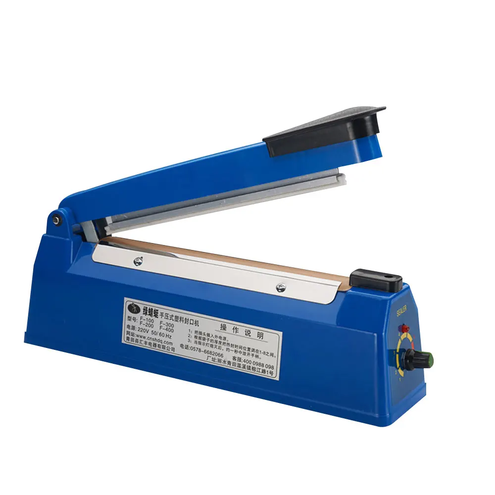 

Capper Bag Sealer Foods Device Hand Pressure Type Stainless Steel Plastic Sealing Machine Utensil Tools Kitchen Blue Business