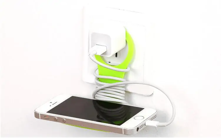 Folding Mobile Phone Wall Charger Adapter Charging Holder Hanging Stand Bracket Support Charge Hanger Rack Shelf Cell Phone hook