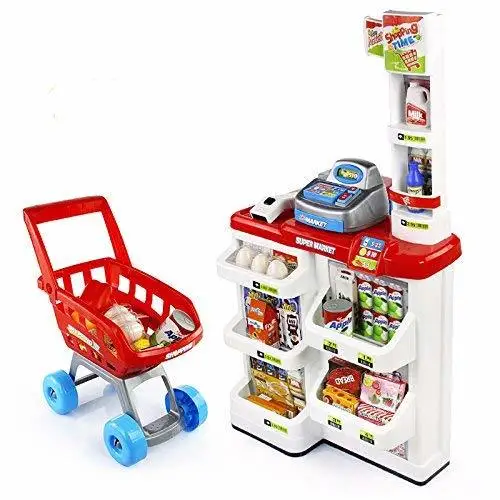 

Lulong Mini Simulation Supermarket Pretend Play Grocery Simulation Toys Kit