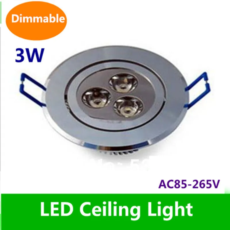 

Free shipping Dimmable 10PCS 3W Ceiling Light Fixture AC85-265V 50/60Hz Cold white/warm white 2 Years Warranty CE ROHS