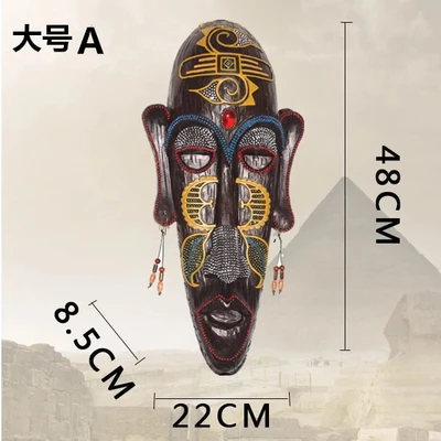 Африканские маски, настенные подвески, украшения для бара, подвески, индивидуальное украшение стены, креативная смола, антикварная стереоскопическая стена, dec - Цвет: 13       L