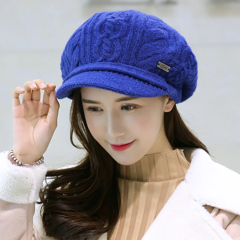Elegant Lady Women s Winter Hats For Women Knitted Skullies Beanie Women Winter Cap Bonnet