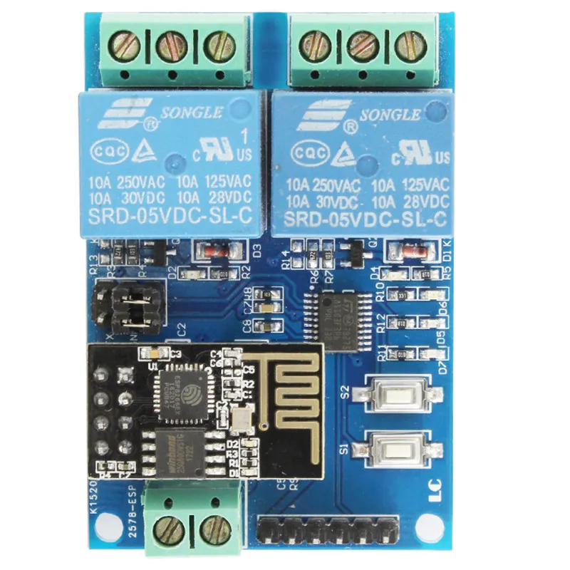 12 В ESP8266 ESP 01 2 wifi реле канала модуль для IOT умного дома телефона APP контроллер на