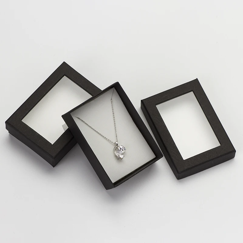

6pcs/lot Black Jewelry Box 7x9x2.5cm Jewelry Sets Display Box Necklace/Earrings/Ring Box Paper Jewelry Packaging Gift Box