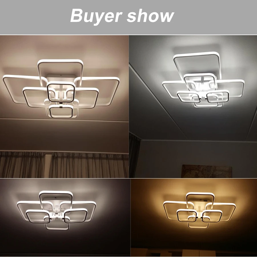  Acylic Ceiling Lights Square Rings For Living Room Bedroom Home AC85-265V Modern Led Ceiling Lamp F - 32831473743