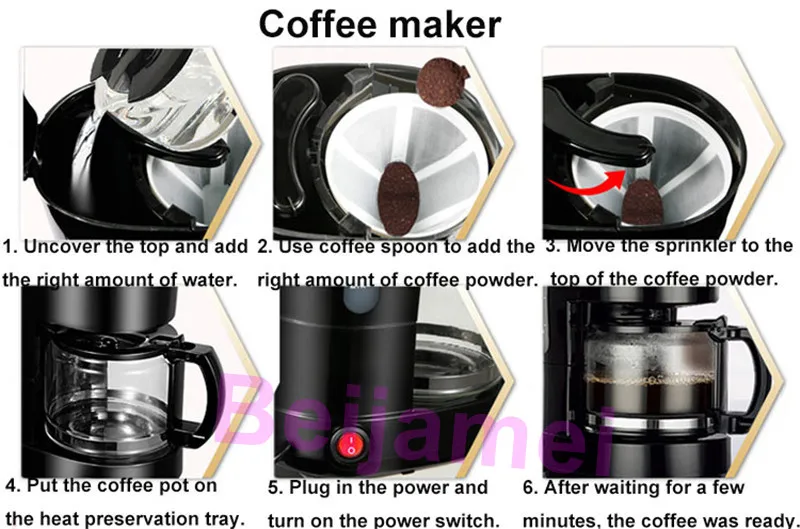 Новое поступление, электрическая капельная Кофеварка, бытовая кофемашина, кофейник, сделать кафе чай многофункциональным 220 В