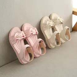 Летняя обувь для маленьких девочек; дышащая нескользящая обувь с цветочным рисунком; сандалии для малышей; мягкая подошва; для маленьких