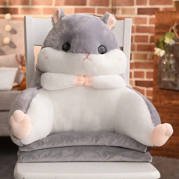 

Hamster Pillow Quilt Dual-Use Cushion Office Belt Waist Chair Pillow Backrest Three-In-One Air Conditioning Blanket
