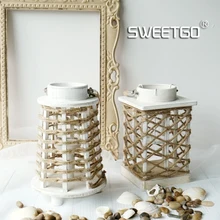 Деревянные ветровые лампы подсвечник пеньковая веревка украшения инструменты для украшения торта ретро-фонарь европейский стиль аксессуары для дома