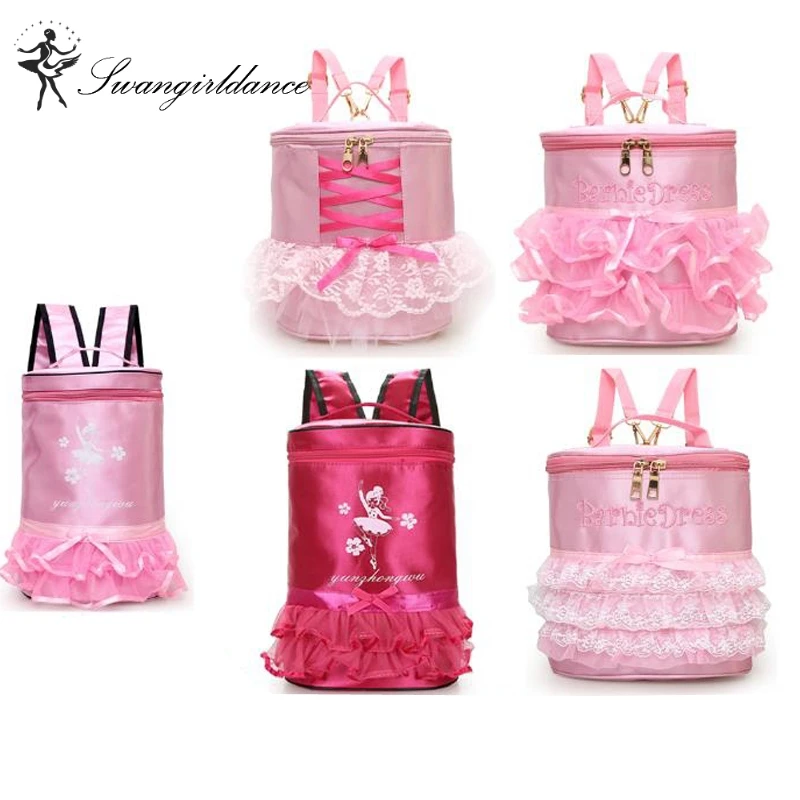 Kids Dance Backpack Dancing Bags Ribbon Embroidery  Girls Pink Ballet Bag Toddler Cute Dance Bag For ChildAS8660