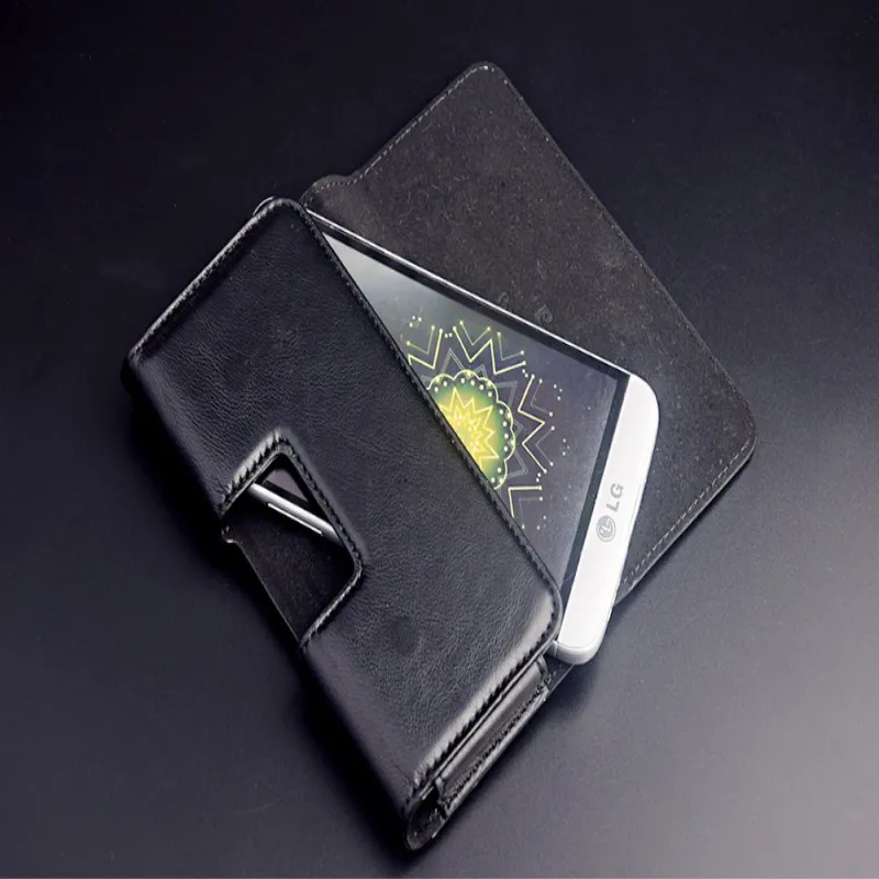 

BFor LG G6 G7 G8S G8 ThinQ V40 V50 rand New Pierre Cardin Case Cover Genuine Leather Belt Clip Bag Universal Black Free Shipping